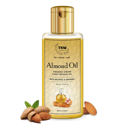 TNW-THE NATURAL WASH Pure Almond Oil 100 ml | With Vitamin E | Organic Virgin Cold-Pressed Oil