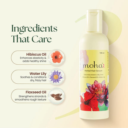 Moha Herbal Hair Serum with Hibiscus, Flaxseed & Water Lily-100ml