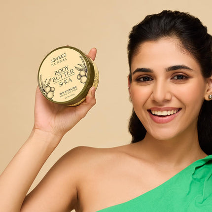 Jovees Herbal Shea Body Butter with Mango Butter, Olive Oil for Dry & Rough Skin |For All Skin Types 200G