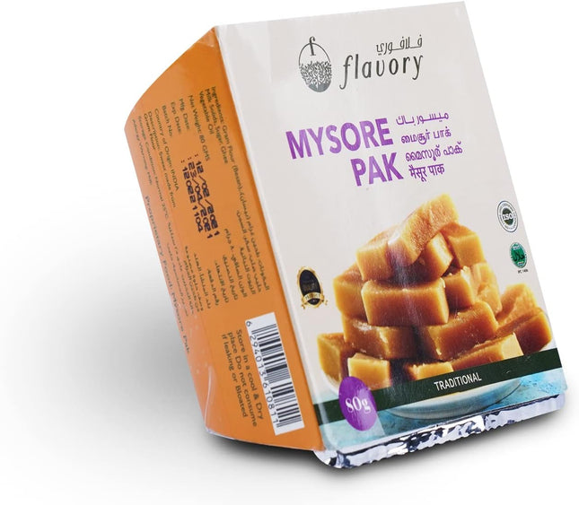 Traditional Ghee Mysore Pak, Handcrafted Indian Sweet with Pure Ghee, Soft & Crumbly Texture, 2 Pieces, 80g