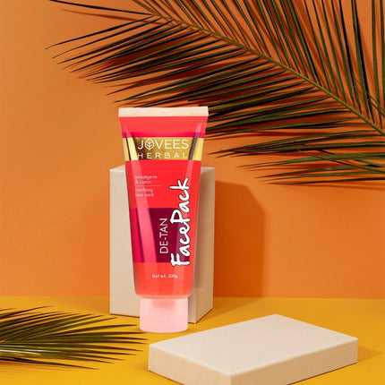 Jovees Herbal De-Tan Face Pack | Contains Wheat Germ and Carrot | For Tan Removal-100gm