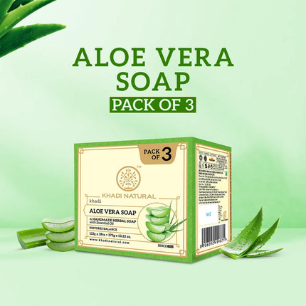 Khadi Natural Aloe Vera Soap 125g -Pack of 3