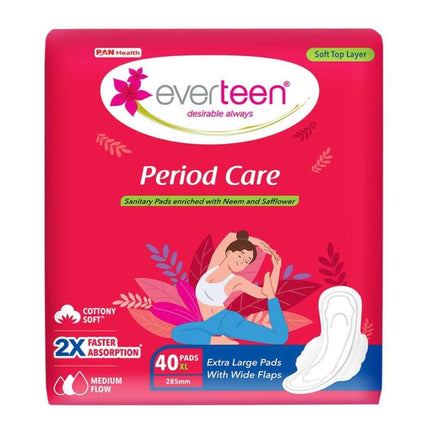 Everteen Sanitary Pads XL 40 Pcs for Women Cotton Sanitary Napkin XL 285mm