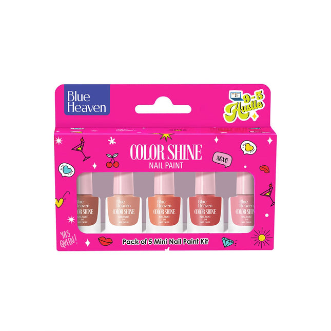 Blue Heaven Color Shine Nail Polish Set for Women | Pack of 5