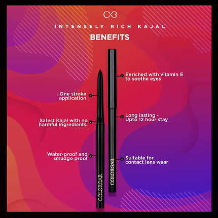Colorbar Cosmetics Matte Intensely Rich Pencil Kajal-Creatively, Black, 0.30G