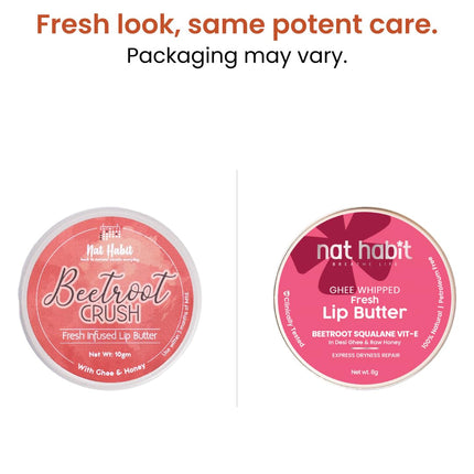 Nat Habit Lip Balm Fresh Beetroot Squalane 8gm Lip Butter With Desi Ghee & Raw Honey