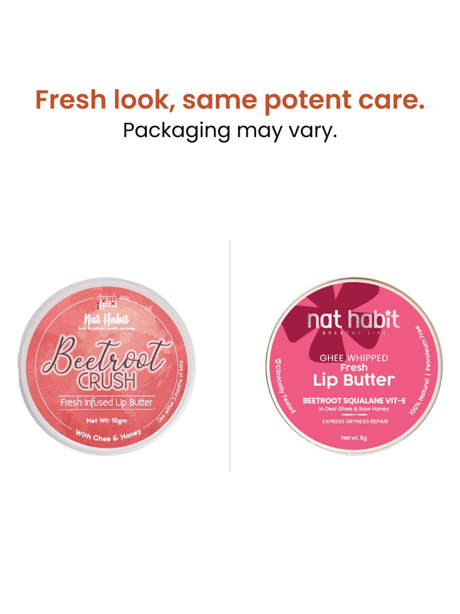 Nat Habit Lip Balm Fresh Beetroot Squalane 8gm Lip Butter With Desi Ghee & Raw Honey
