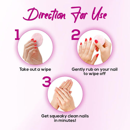 RENEE Nail Paint Remover Wipes With Vitamin E, Almond Oil & Glycerin, 50 Wipes