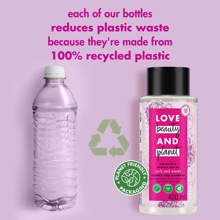 Love Beauty And Planet Rice Water & Angelica Seed Oil Silicone-Free Curl & Waves Shampoo-400ml