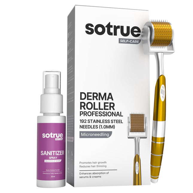 Sotrue Professional Derma Roller For Hair Growth 1 mm with 192 Stainless Steel Needles