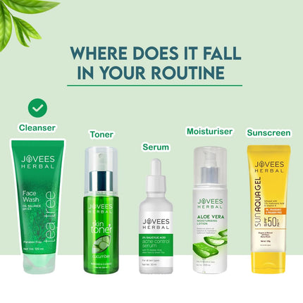 Jovees Herbal Tea Tree Oil Control Face Wash for Oily & Sensitive Skin-120ml