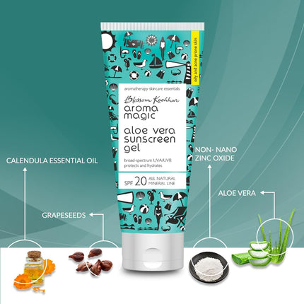 Aroma Magic Aloe Vera Sunscreen Gel 100ml | SPF 20 Protection-100 ml