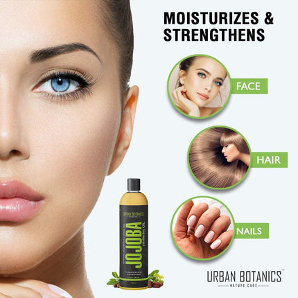 UrbanBotanics Cold Pressed Jojoba Oil for Skin & Hair - Virgin & Unrefined - 100ml