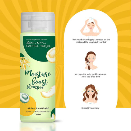 Aroma Magic Moisture Boost Shampoo with Argan Oil, Avocado & Grapefruit Extracts -200ml