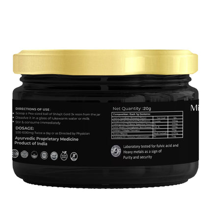 Miduty Shilajit Gold 3X Resin 500–1000 mg Serving - 20 grams