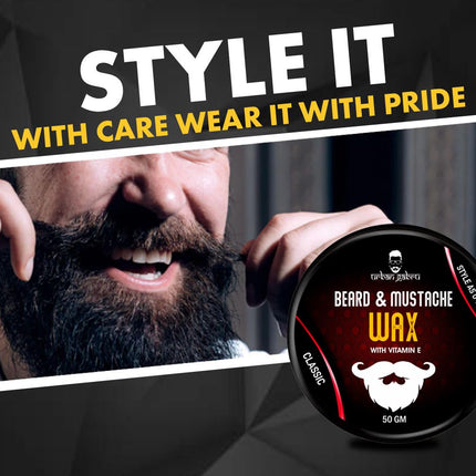 UrbanGabru Beard & Mustache Wax with Vitamin E & Omega-3 -50gm