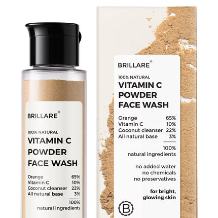 Brillare Vitamin C Powder Face Wash Orange Powder & Vitamin C