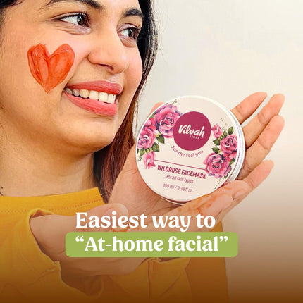 Vilvah Store Wild Rose Face Mask  With Aloe Vera And Rose Water-100gm
