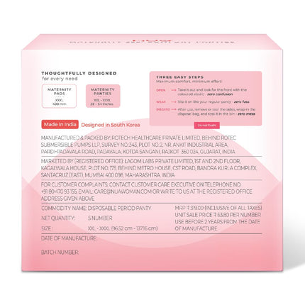 Nua 360° Comfort Maternity Panties XXL-XXXL (38-54 INCHES) | Pack of 5