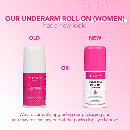 Bella Vita Organic Deo White Natural Underarm 50ml Roll On Deodorant for Women