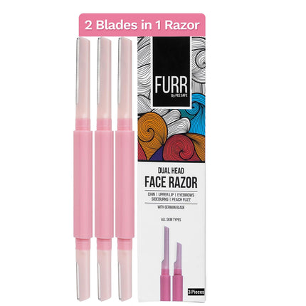 FURR Face & Eyebrow Razor for Women Facial Hair with Dual Blade Head 3N