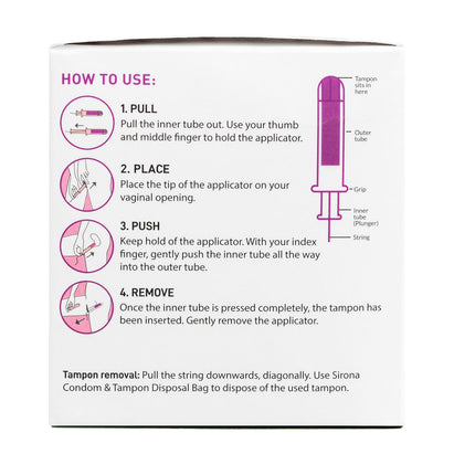 Sirona Regular Flow Tampons with Applicator - 16 Pieces