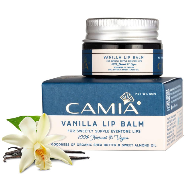 CAMIA - 100% Natural Vanilla Lip Balm for Dry & Chapped Lips-5gm