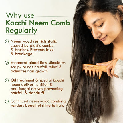 Nat Habit Kacchi Neem Wooden Comb