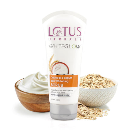 Lotus Herbals WhiteGlow Skin Oatmeal & Yogurt Scrub For All Skin Types |100g