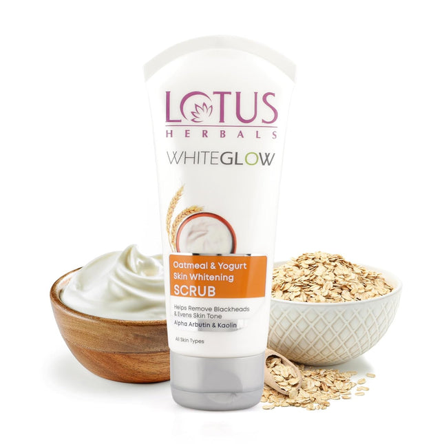 Lotus Herbals WhiteGlow Skin Oatmeal & Yogurt Scrub For All Skin Types |100g