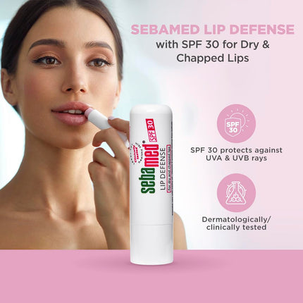 SebaMed Lip Defense Lip Balm With Spf 30 + Vit E 4.8 Gm, White