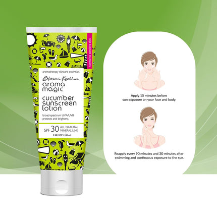 Aroma Magic Cucumber SPF 30 Sunscreen Lotion 50 ml | for Normal to Sensitive Skin