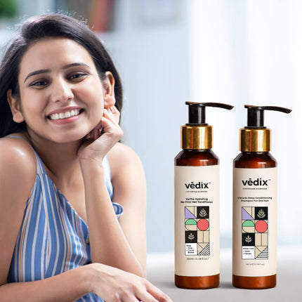 Vedix Shampoo and Conditioner Combo| Vikleda Shampoo For Dry Hair + No Frizz 100 ml + 100 ml