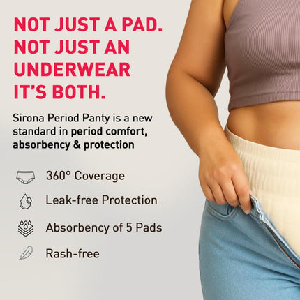 Sirona Disposable Period Panty for Girls & Women | L-XL | Pack of 5
