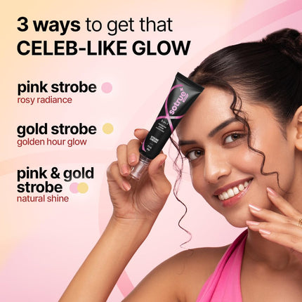 Sotrue Strobe Cream Combo Pack of 2, Gold and Pink - 30gm Each | Primer + Highlighter + Moisturizer
