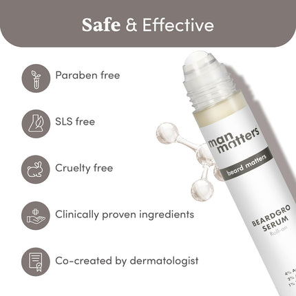 Man Matters BeardGro Serum Roll On 25ml | 4% Anagain, 2% Aminexil & 1% Rosemary