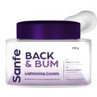 Sanfe Back & Bum Cream for Dark Spots and Body Acne | Glycolic Acid, Lactic Acid & Urea | 11% AHA-100gm