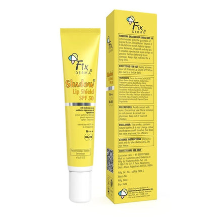 Fixderma Shadow SPF 50 Lip Shield Pa+++ Lip Balm with Cacao Seed Butter & Vitamin E -15gm