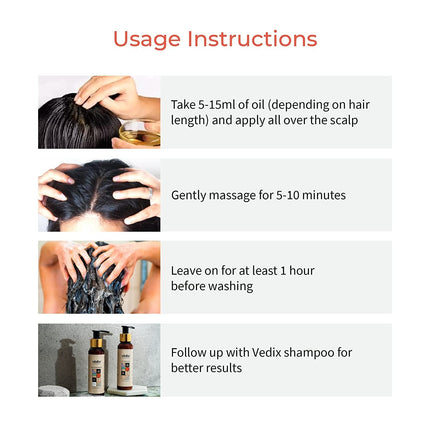 Vedix Customised Ayurvedic Hair Fall Oil | With Coconut + Argan + Tea Tree | 100ml