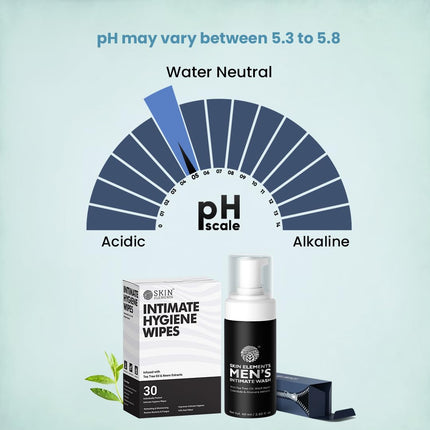 Skin Elements Intimate Hygiene Combo | Intimate Wash Men 120 ml & 30 Wipes