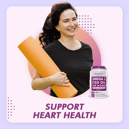 HealthyHey Nutrition Omega 3 Fish Oil 60 Softgel Capsules