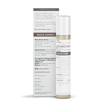 Man Matters BeardGro Serum Roll On 25ml | 4% Anagain, 2% Aminexil & 1% Rosemary