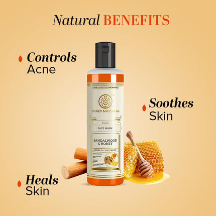 Khadi Natural Sandalwood & Honey Face Wash-210ml