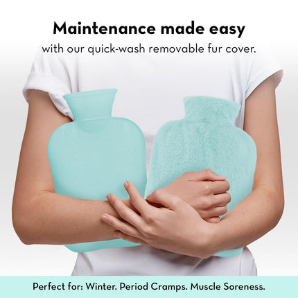 Plush Cuddle Buddy Hot Water Bag  1000 ml | Removable & Washable Fur Cover