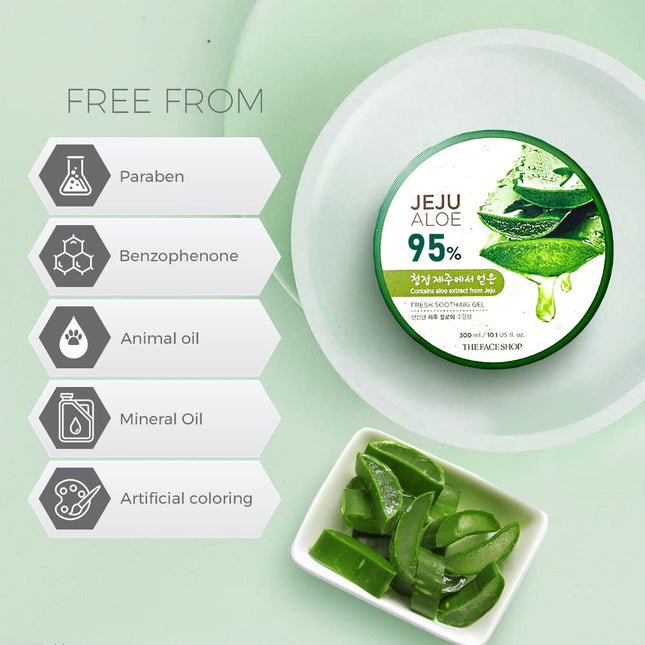 The Face Shop Non-Sticky Transparent 3 in 1 Aloe Fresh Soothing gel-300ml