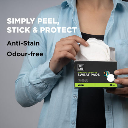 Pee Safe Disposable Underams Sweat Pads For Women & Men (7 Pairs X 2) 28 Pads