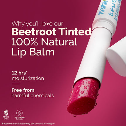 Mamaearth Beetroot Tinted 100% Natural Lip Balm with Beetroot & Beeswax for 12h Moisturized Lips - 2 g