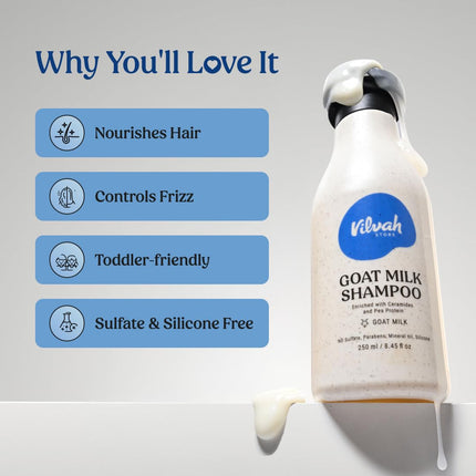 Vilvah Goat Milk Shampoo | with Ceramides Shampoo-250ML