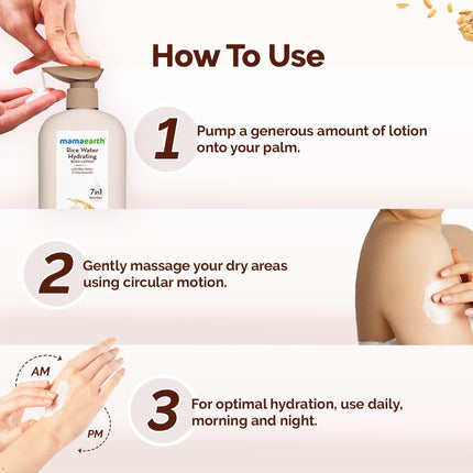 Mamaearth Rice Water Hydrating Body Lotion with Rice Water & Niacinamide-400 ml