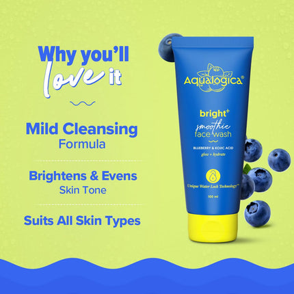 Aqualogica Bright+ Smoothie Face Wash For Men & Women | 100 ml